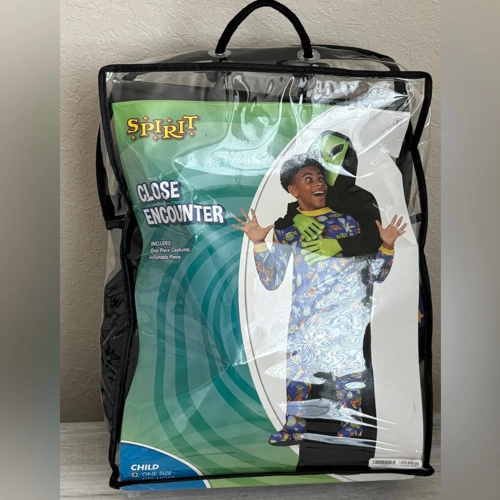 Spirit Halloween Close Encounter Inflatable Alien Abduction Costume Unisex Kids.